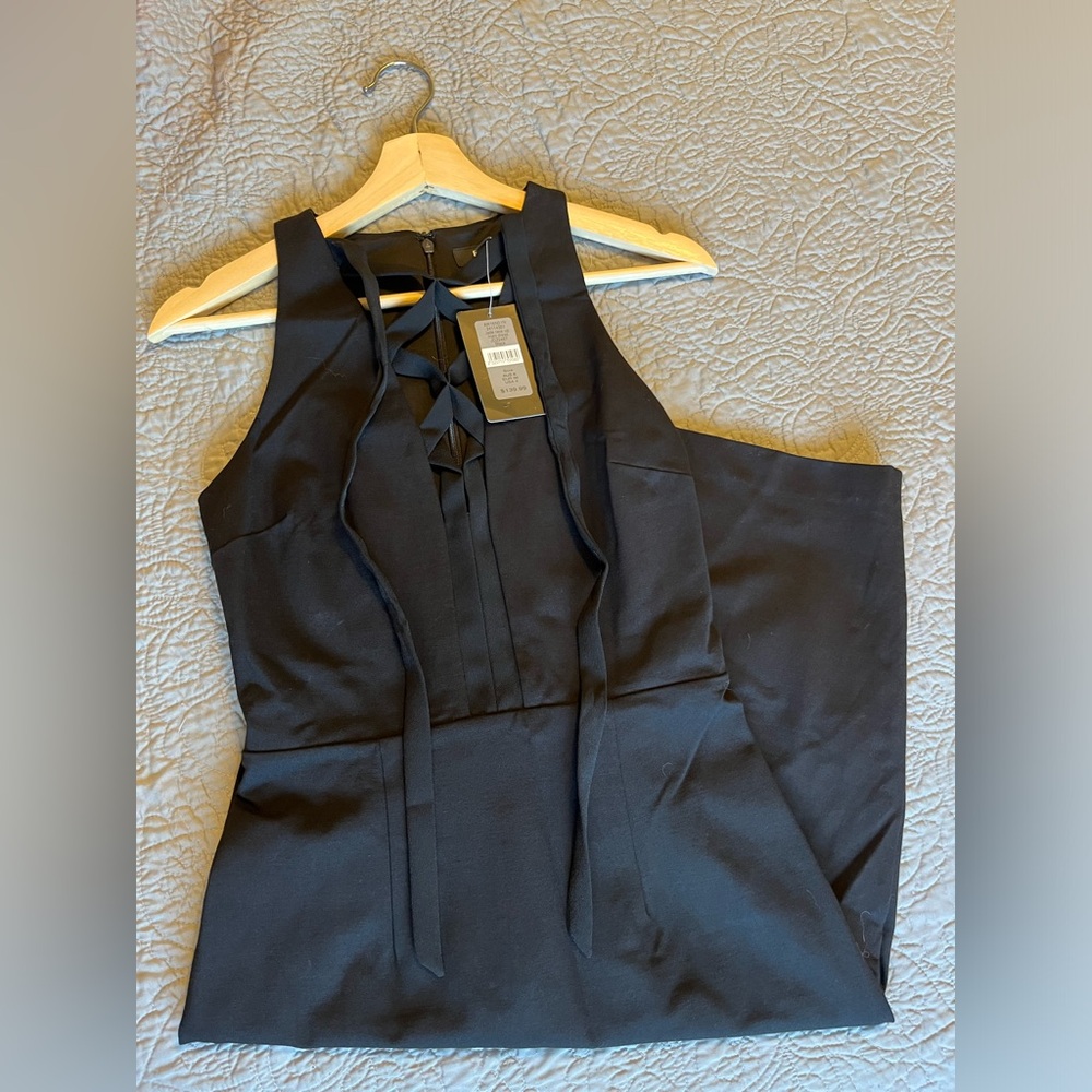 Little Black Dress with Lace up Detailing on Bust | Size 4 | Ever New